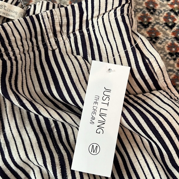 NWT Just Living (The Dream) Linen Blend Striped Wide Leg Pants Size Medium - Picture 12 of 12